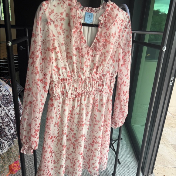 CeCe Pink Floral Long Sleeve Dress - Picture 2 of 4